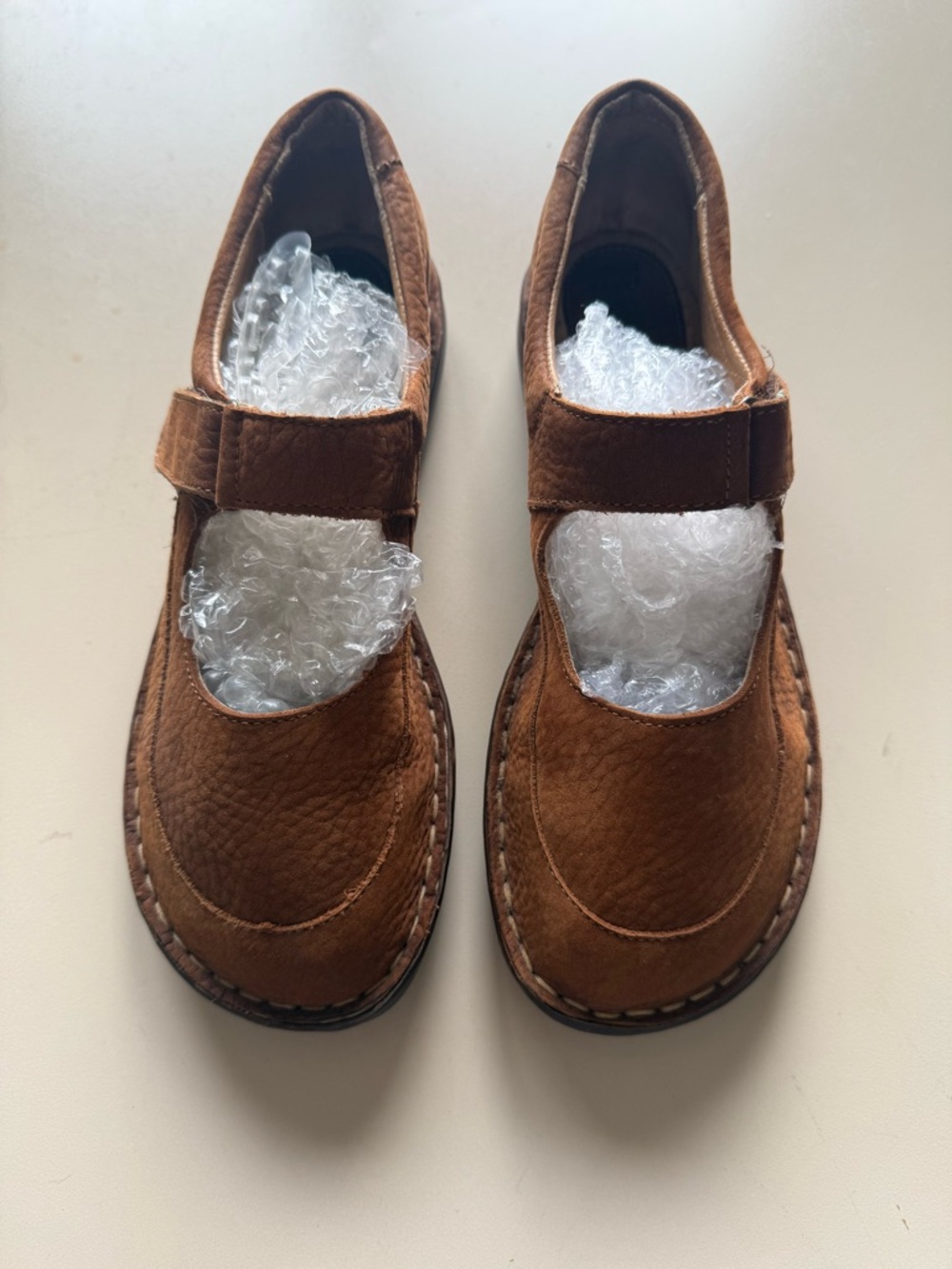 Born Brown Mary Jane Leather Flats